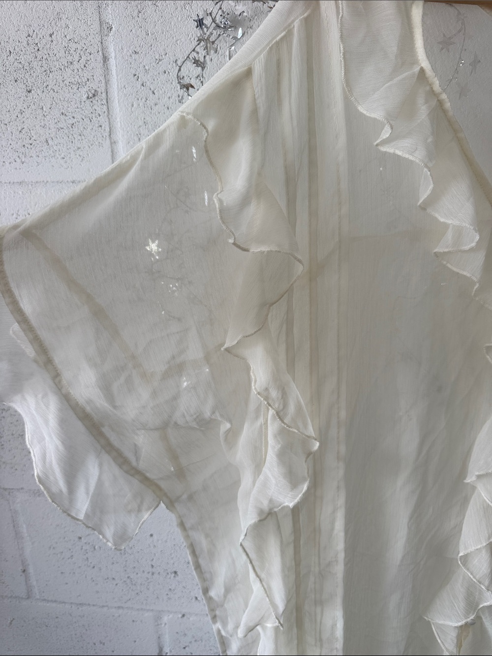 Free People boho Cream Ruffle duster - Picture 4 of 6